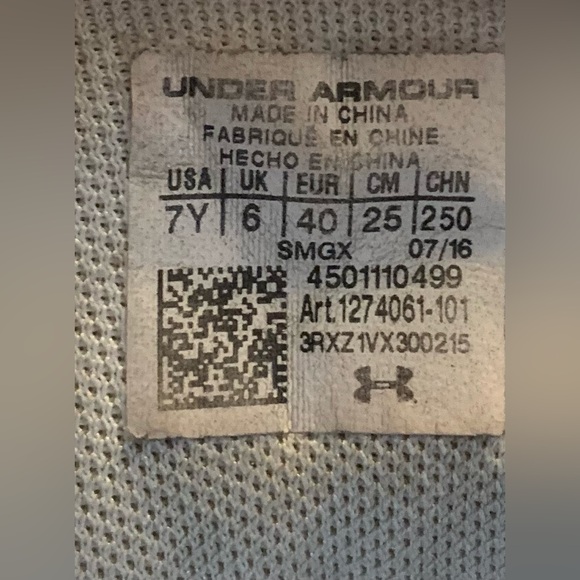 Under Armour Boys Curry 3 Basketball Shoes White 1274061-101 Lace Up Mid Top 7Y - Picture 13 of 13